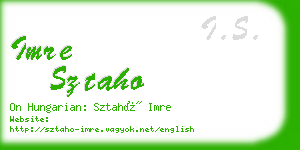 imre sztaho business card